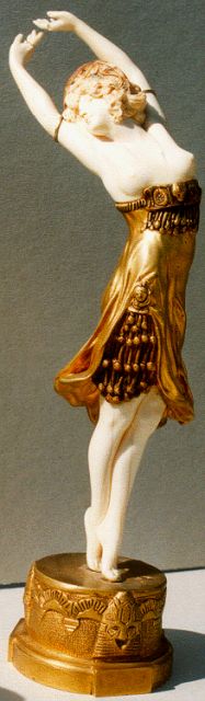 Colinet A.  | Danseresje, Elfenbein und Bronze 20,0 cm, gesigneerd op de voet