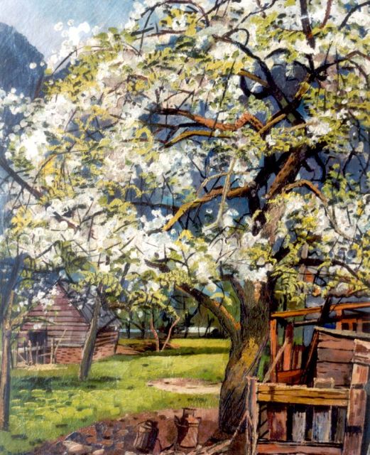 Herman Bieling | A blossoming tree, Öl auf Leinwand, 54,9 x 46,5 cm, signed l.l. und dated '50