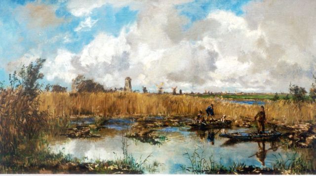 Johan Hendrik van Mastenbroek | The snipe hunt, Öl auf Leinwand, 57,4 x 102,2 cm, signed l.l. und dated 1917