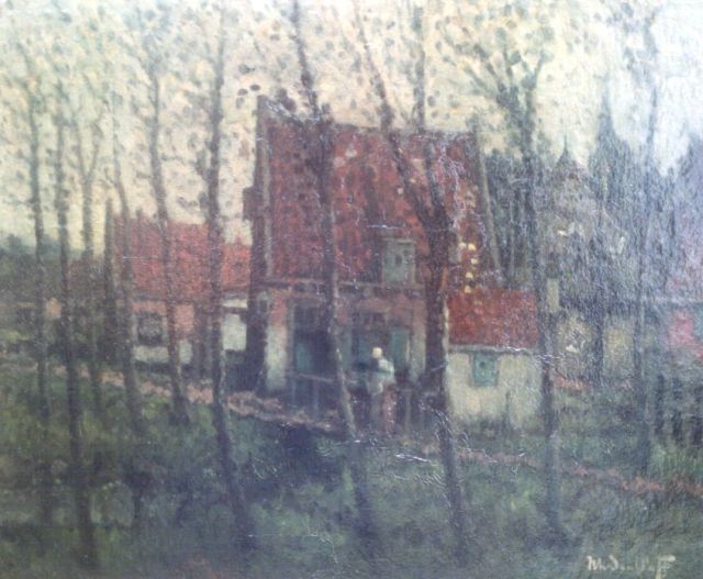 Henri van Daalhoff | A farmstead, Öl auf Holz, 37,5 x 46,0 cm, signed l.r.