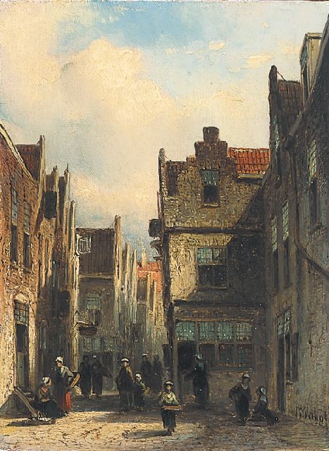 Petrus Gerardus Vertin | A Dutch town in summer, Öl auf Holz, 17,7 x 13,3 cm, signed l.r.