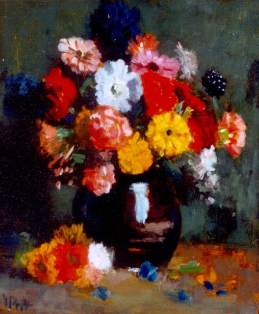 Gottfried van Pelt | A flower still life, Öl auf Malereifaser, 37,5 x 31,0 cm, signed l.l.