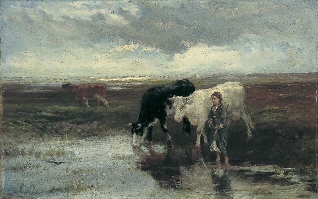 Willem Maris | Morning twilight, Öl auf Holz, 41,5 x 66,0 cm, signed l.l. und dated 1869
