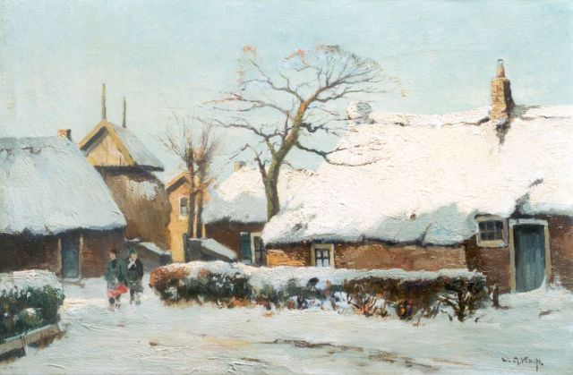 Willem Alexander Knip | A snow-covered landscape, 't Gooi, Öl auf Leinwand, 38,4 x 58,2 cm, signed l.r.