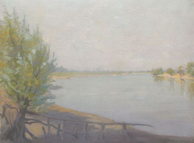 Co Breman | Der IJssel bei Deventer, von De Worp aus gesehen, Öl auf Leinwand, 30,2 x 38,5 cm