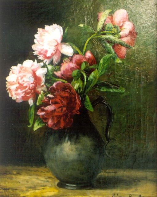 Borselen H.M. van | A flower still life, Öl auf Leinwand 40,0 x 60,0 cm, signed l.r.