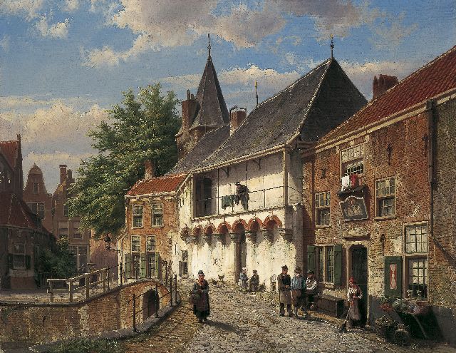 Willem Koekkoek | A view of the Koppelpoort, Amersfoort, Öl auf Leinwand, 53,6 x 68,8 cm, signed l.r. und VERKOCHT