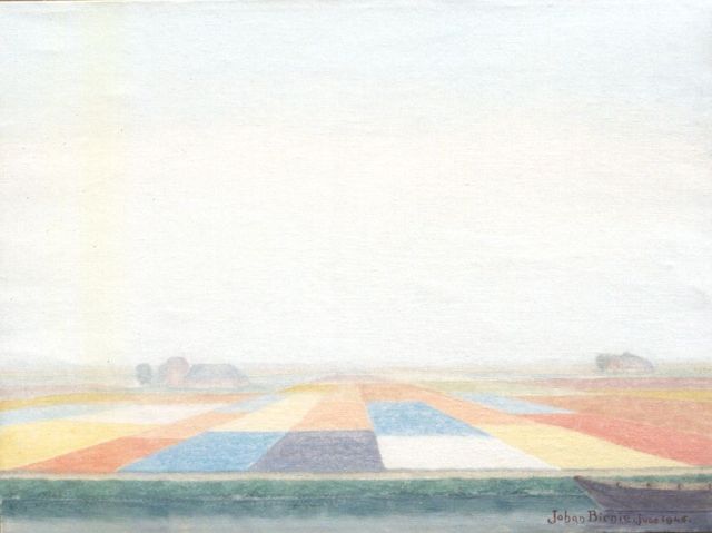 Johan Birnie | Bulb fields, Öl auf Leinwand, 30,5 x 40,7 cm, signed l.r. und painted June 1945