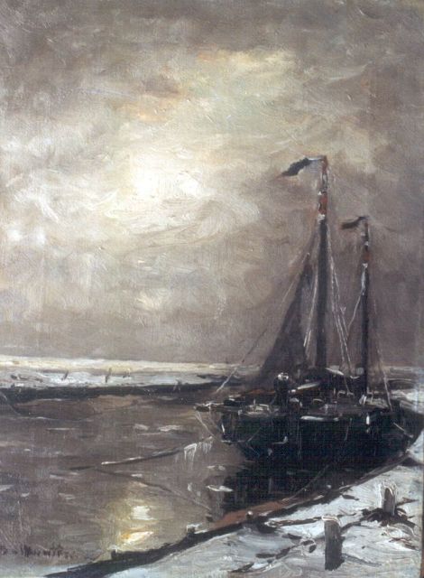 Munthe G.A.L.  | Moored fishing boats, Öl auf Leinwand 41,1 x 31,3 cm, signed l.l.