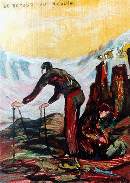 Louis Henri Magnat | Mountaineer, Öl auf Holz, 22,0 x 15,8 cm, signed u.r.