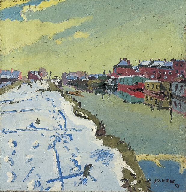 Zee J. van der | A snow-covered town, Öl auf Leinwand 56,0 x 54,1 cm, signed l.r. und dated '33
