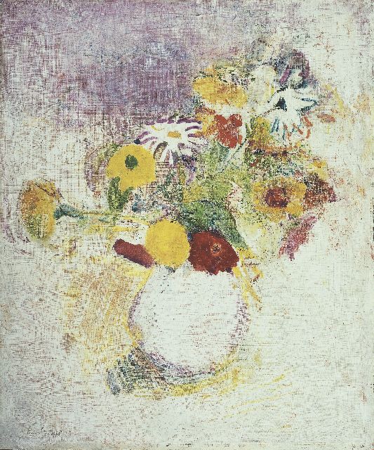Job Hansen | Flowers, Benzinrell auf Sperrholz, 60,4 x 50,3 cm, dated 6-10 Sept. 1938