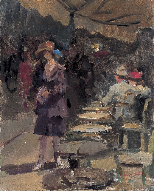 Isaac Israels | Outdoor café, Öl auf Leinwand, 46,0 x 38,2 cm, signed l.r.