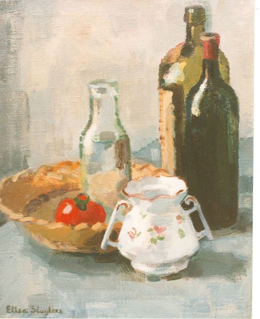 Lies Sluijters | A still life with bottles, Öl auf Leinwand, 50,0 x 40,0 cm, signed l.l.