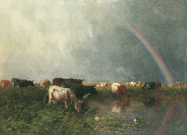 Willem Roelofs | Der Regenbogen, Öl auf Leinwand, 69,0 x 94,2 cm, Unterzeichnet u.l.