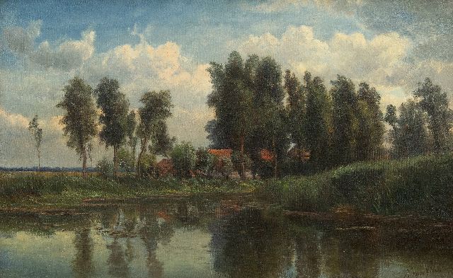 Kruseman van Elten H.D.  | Bauernhof am Wasser, Öl auf Leinwand 36,1 x 57,8 cm, Unterzeichnet r.u.