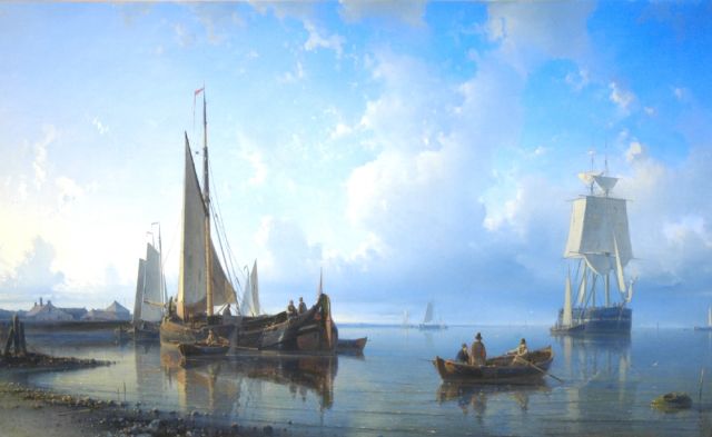 Abraham Hulk | A calm estuary scene, Öl auf Leinwand, 53,3 x 86,8 cm, signed l.l.