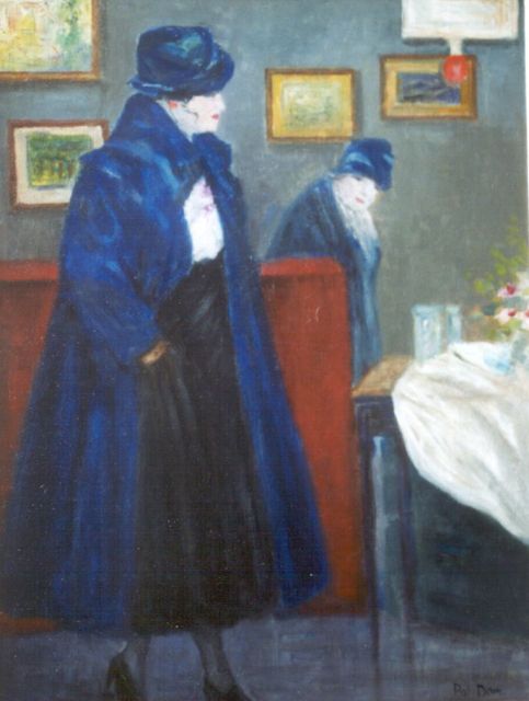 Pol Dom | Lady in blue, Öl auf Leinwand, 59,9 x 45,5 cm, signed l.r.