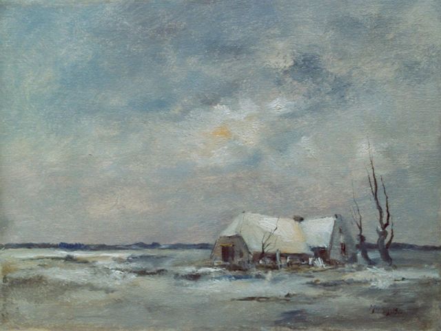 Antoon Markus | A farm in the winter, Öl auf Leinwand, 30,5 x 40,3 cm, signed l.r. und dated 1931