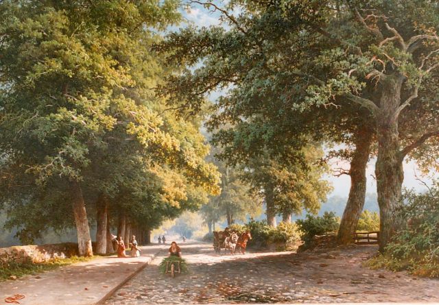 George Andries Roth | A sunlit wooded landscape, Öl auf Tafel, 40,6 x 57,0 cm, signed l.l.