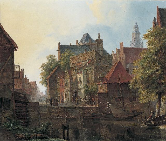 Kasparus Karsen | A canal scene, Öl auf Leinwand, 51,4 x 60,4 cm, signed l.l.