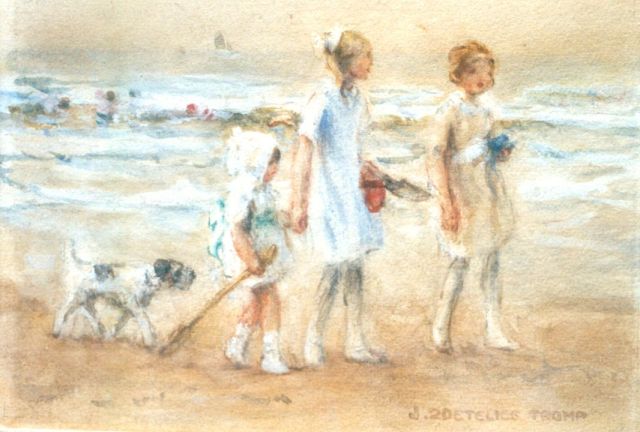 Jan Zoetelief Tromp | On the beach, Aquarell auf Papier, 16,1 x 23,4 cm, signed l.r.