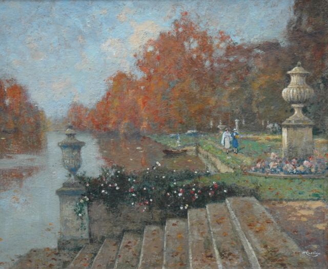 Henri Cassiers | A park, Öl auf Malereifaser, 45,0 x 54,7 cm, signed l.r.