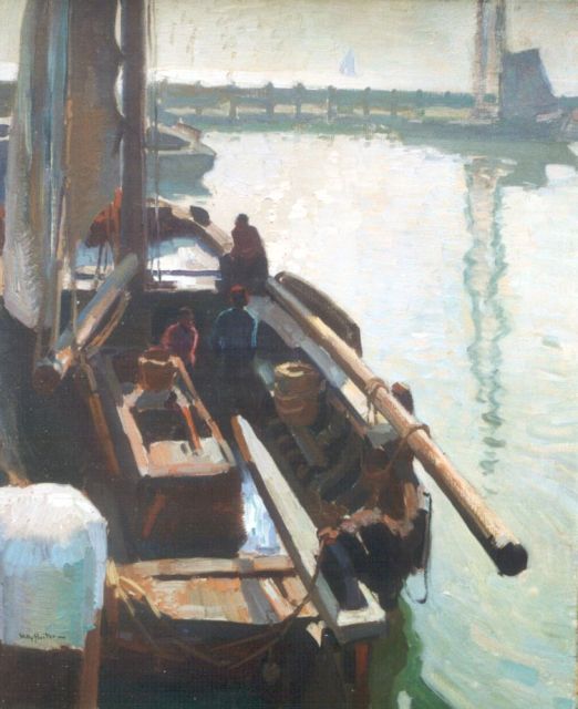 Willy Sluiter | Harbour of Volendam, Öl auf Leinwand, 80,3 x 65,4 cm, signed l.l.