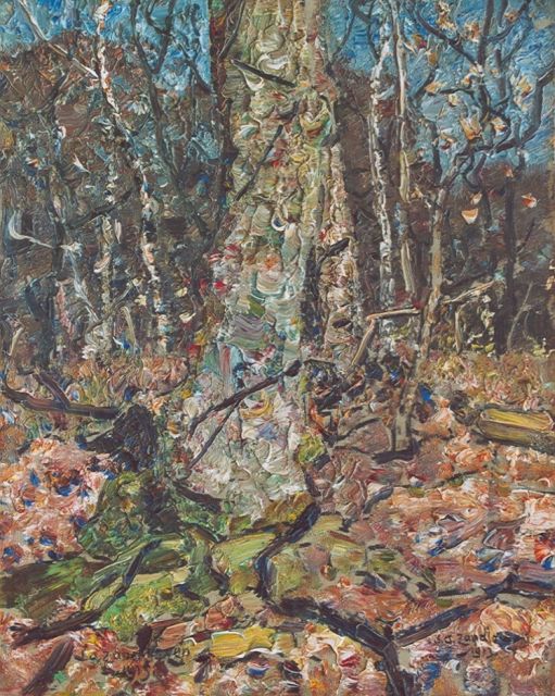 Jan Adam Zandleven | Forest view, Öl auf Leinwand  auf Holzfaser, 40,7 x 33,0 cm, signed l.r. und dated 1913