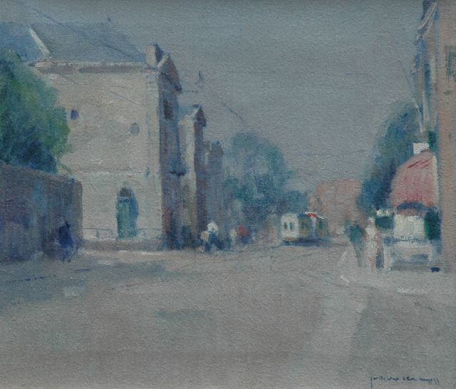 Joop Kropff | View of the Korte Voorhout, The Hague, Öl auf Leinwand, 35,2 x 40,4 cm, signed l.r.