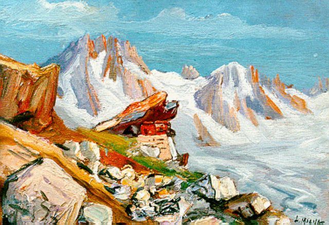 Louis Henri Magnat | Mountain refuge (couverde), Öl auf Holz, 16,2 x 22,2 cm, signed l.r.