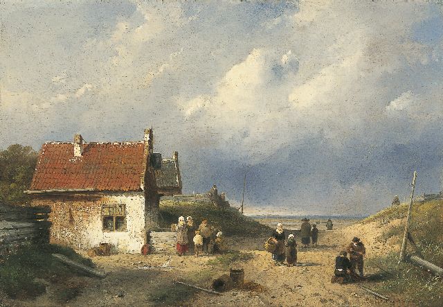 Charles Leickert | A coastal scene, Scheveningen, Öl auf Tafel, 23,8 x 34,5 cm, signed l.r.