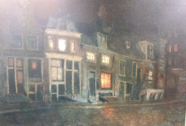 Cees Bolding | A street scene at night, Öl auf Leinwand, 70,0 x 100,0 cm, signed l.r.