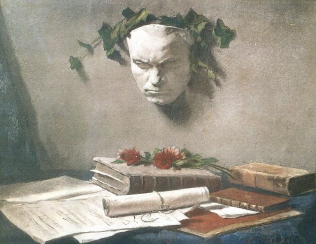 Salomon Garf | Memorabilia L. von Beethoven, Kreide auf Papier, 38,8 x 48,2 cm, signed l.l.