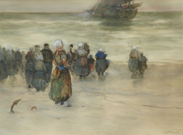 Charles Paul Gruppe | The departure of the fleet, Aquarell auf Papier, 43,0 x 57,5 cm, signed l.r.