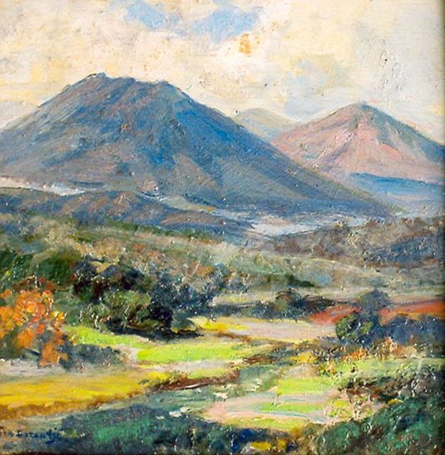 Ernest Dezentjé | Balinese landscape, Öl auf Holz, 24,5 x 24,0 cm, signed l.l.