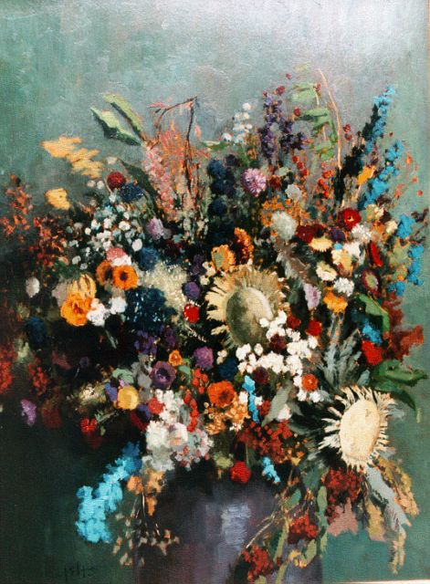 Gottfried van Pelt | A bunch of wildflowers, Öl auf Holz, 119,2 x 89,5 cm, signed l.l.