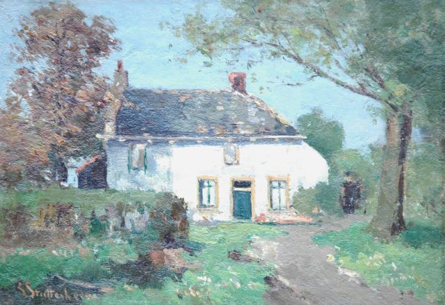 Louis Stutterheim | A farm, Kortenhoef, Öl auf Holz, 20,8 x 29,7 cm, signed l.l.