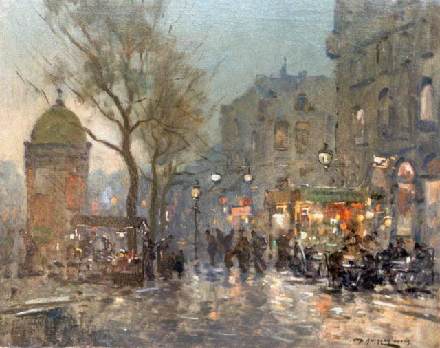 Jan Knikker jr. | Outdoor café, Paris, Öl auf Leinwand, 40,2 x 50,0 cm, signed l.r.