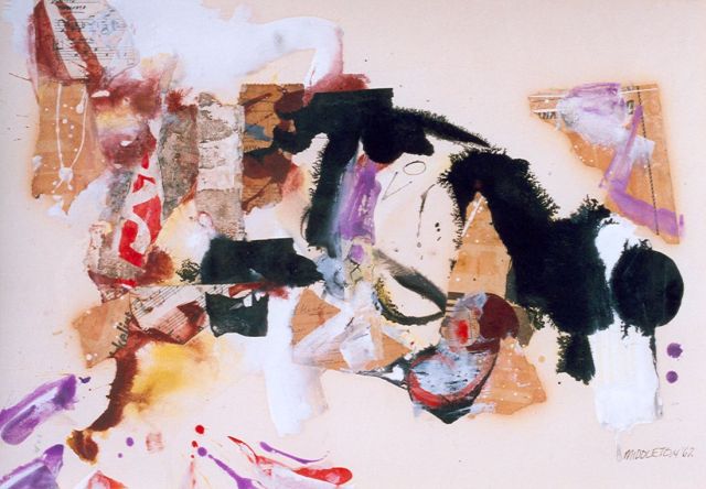 Sam Middleton | Fallen Feathers, Gemischte Technik und Collage auf Papier, 45,5 x 62,0 cm, signed l.r. und dated '62