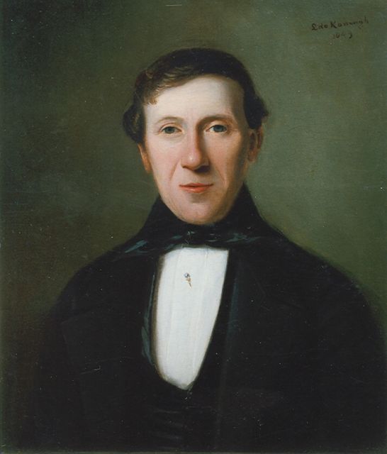 Leonard de Koningh | Porträt von Herrn De Vries, Öl auf Holz, 27,5 x 24,5 cm, Unterzeichnet r.o. und datiert 1849