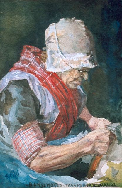 Leo Gestel | A native of Spakenburg, Bleistift, Aquarell und Gouache auf Papier, 22,7 x 15,0 cm, signed l.l. und dated 'Bunschoten, Spakenburg', August '02