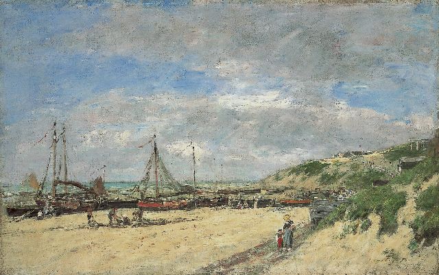 Eugène Boudin | Low tide, Scheveningen, Öl auf Leinwand, 59,7 x 94,5 cm, Unterzeichnet l.u. und datiert 'Scheveningen '75