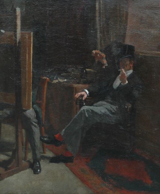 David Oyens | The studio of the painter, Öl auf Leinwand, 65,4 x 55,0 cm