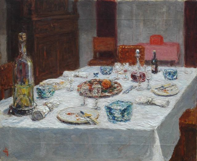 Carel Nicolaas Storm van 's-Gravesande | Banquet, Öl auf Leinwand, 38,1 x 46,0 cm, signed l.l. with monogram