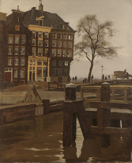 Willem Witsen | The corner of the Kalkmarkt and Prins Hendrikkade, Amsterdam, Öl auf Leinwand, 51,2 x 42,0 cm, signed l.r.