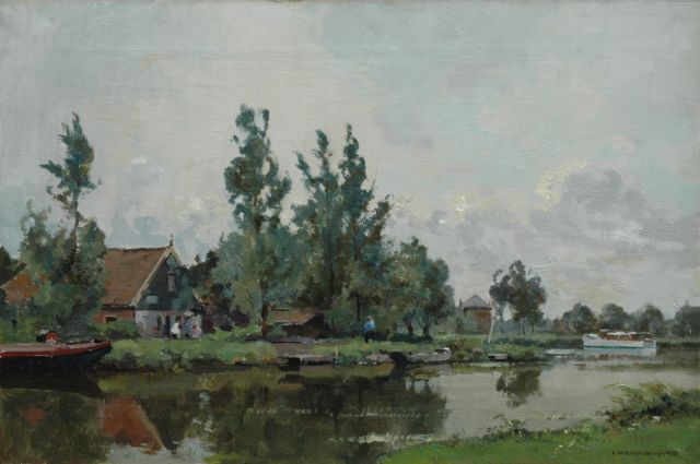 Cornelis Vreedenburgh | View of the Hoef along the Kromme Mijdrecht, Öl auf Leinwand, 40,3 x 60,4 cm, signed l.r. und dated 1936