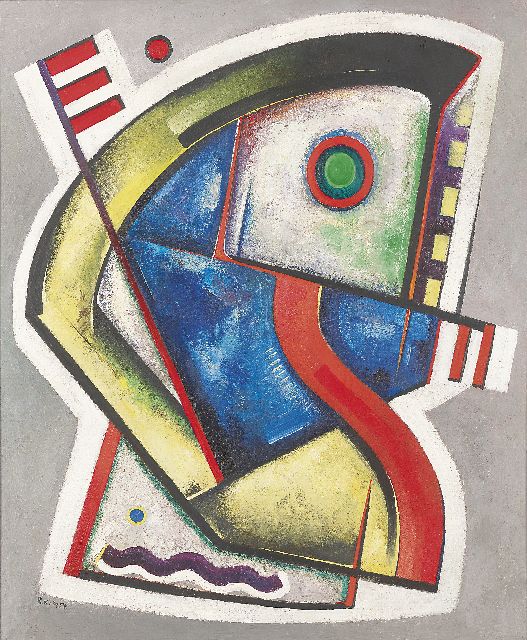 Reimond Kimpe | Composition, Öl auf Holzfaser, 73,9 x 60,9 cm, signed l.l. und painted in the 60's