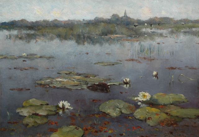 Altmann G.  | Waterlilies, Öl auf Holz 21,6 x 31,2 cm, signed l.r.