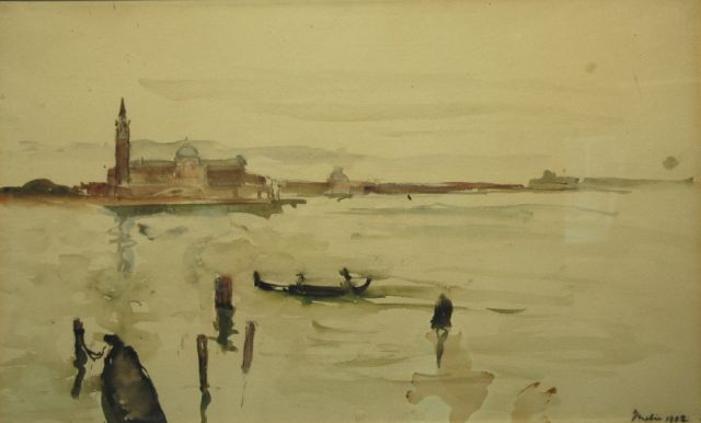 Storm van 's-Gravesande C.N.  | View of San Giorgio, Venice, Aquarell auf Papier 34,0 x 55,0 cm, dated 1902